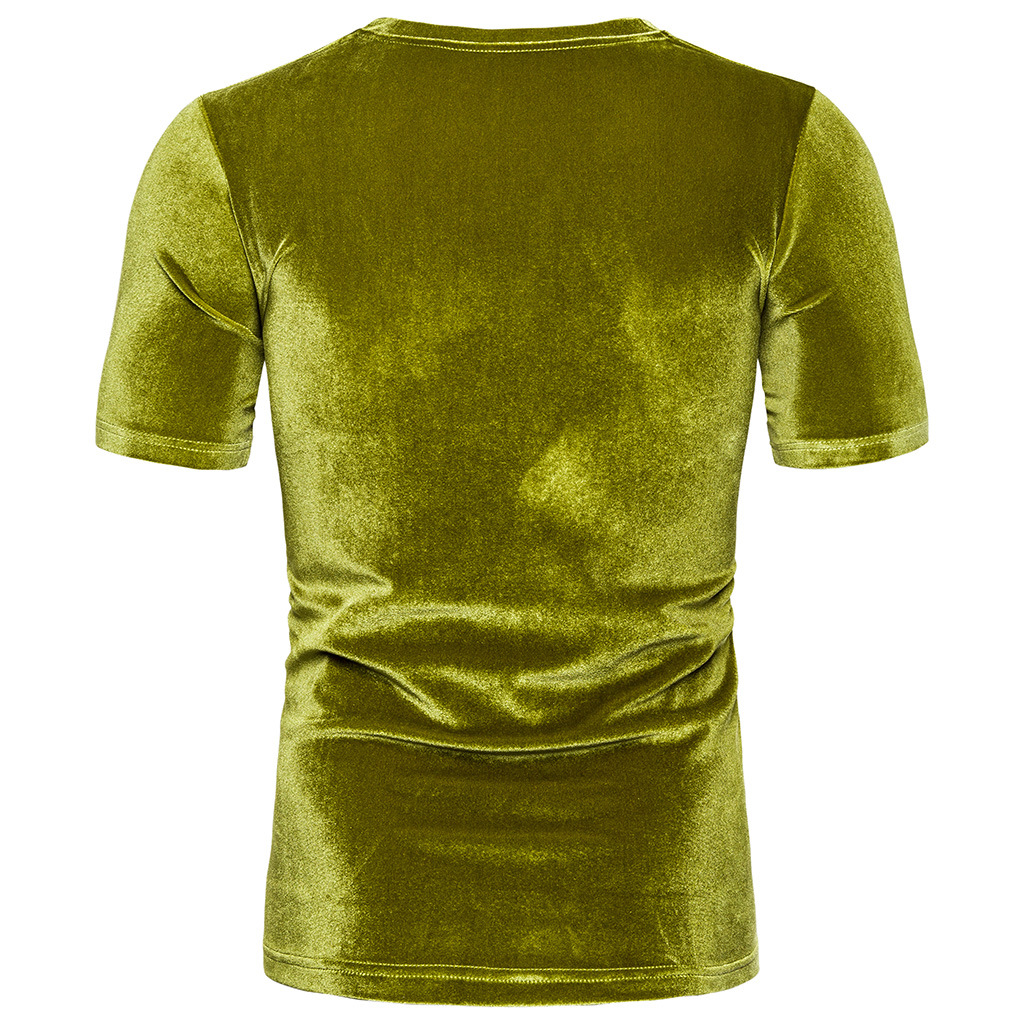 Summer Clothing Colors 2026 - Męska aksamitna koszulka z krótkim rękawem