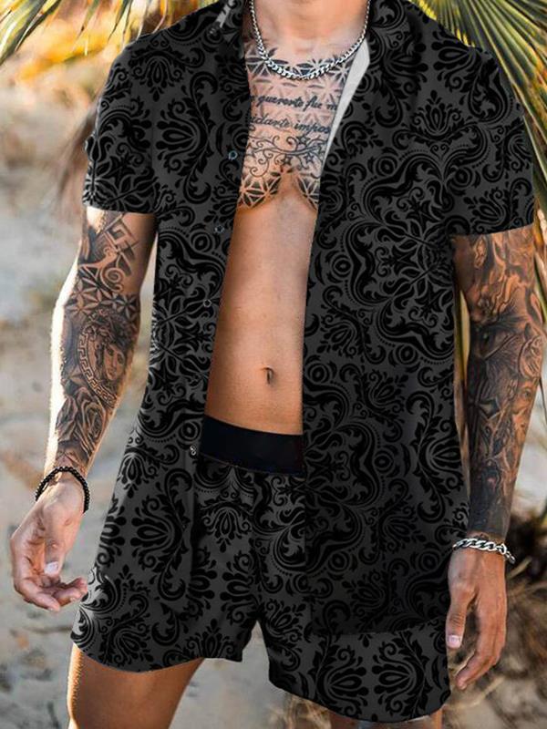 Beach Shirt Hawaiian - 2026 Nowy męski zestaw: koszula z