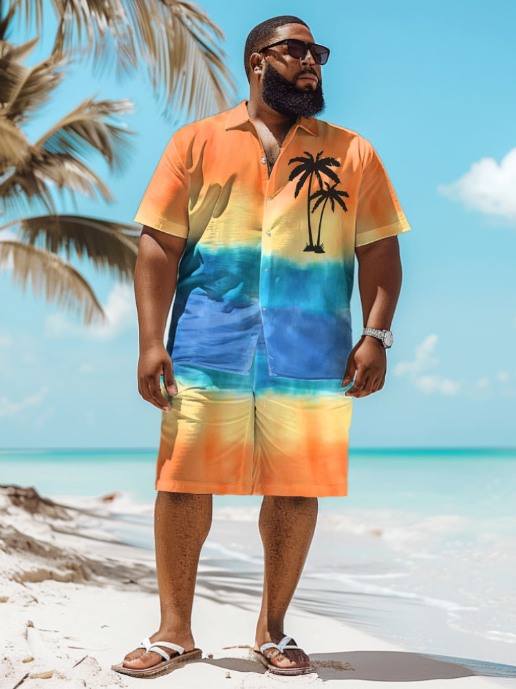 Beach Shirt Hawaiian - Męski zestaw: koszula z krótkim rękawem
