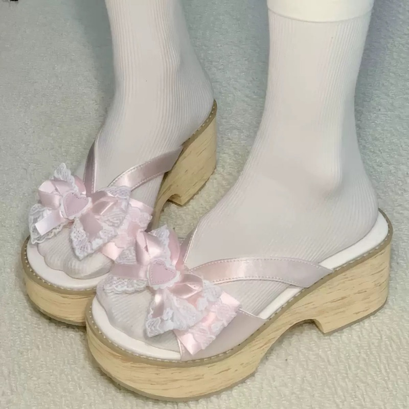 Summer Clothing Ladies - Słodkie Klapki na Platformie z Grubą