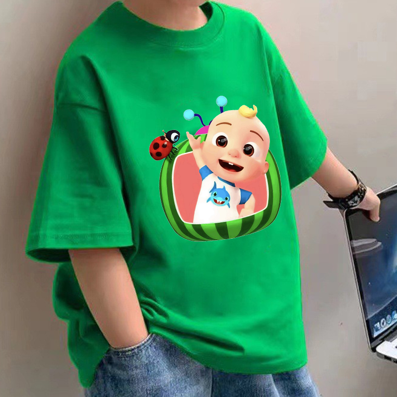 Summer Clothing For Girls - Koszulki dziecięce Cocomelon, anime, bawełniane, z