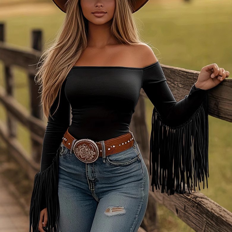 Damska bluzka z frędzlami, brą – Summer Clothes Fashion recenzja i cena