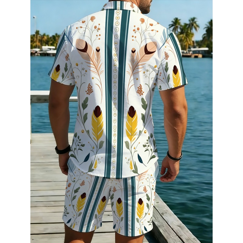 Męski dwuczęściowy letni zesta – Beach Shirt Hawaiian recenzja i cena