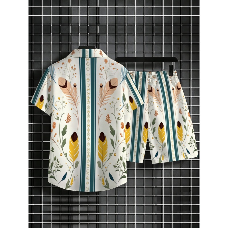 Męski dwuczęściowy letni zesta – Beach Shirt Hawaiian recenzja i cena