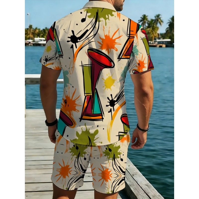 Męski lekki zestaw z poliestru – Beach Shirt Hawaiian recenzja i cena
