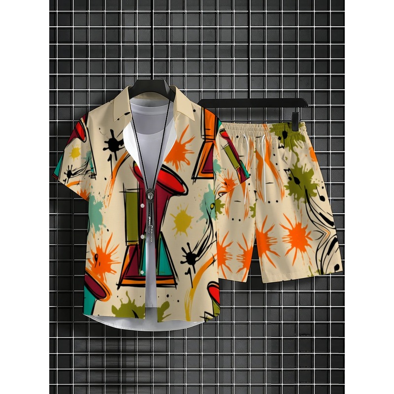 Męski lekki zestaw z poliestru – Beach Shirt Hawaiian recenzja i cena