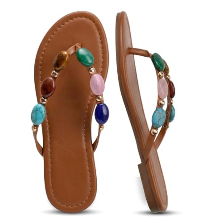 Damskie zdobione sandały, sand – Flip Flop Jeweled recenzja i cena
