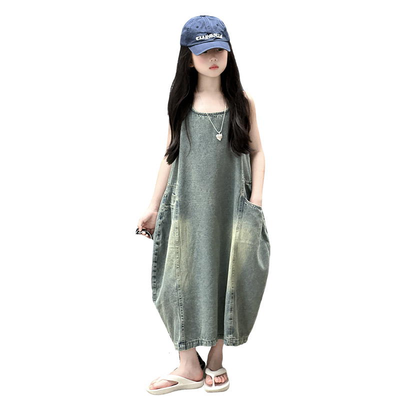 Vintage Blue Children Girls Wy – Summer Clothing For Girls recenzja i cena