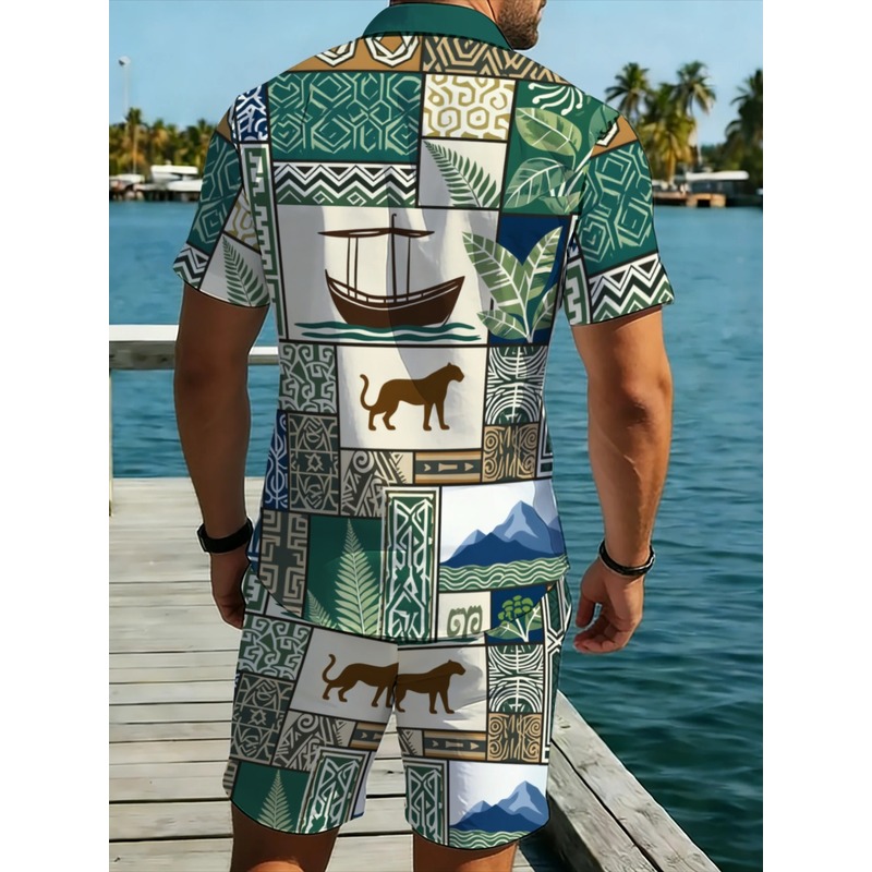 Męski, dwuczęściowy zestaw na  – Beach Shirt Hawaiian recenzja i cena