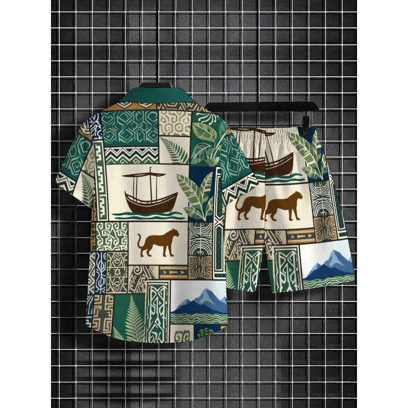 Męski, dwuczęściowy zestaw na  – Beach Shirt Hawaiian recenzja i cena